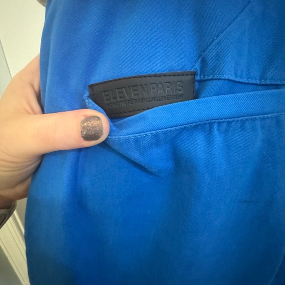 Eleven Paris Royal Blue Straight Leg Pants Office Business Casual - Picture 3 of 7